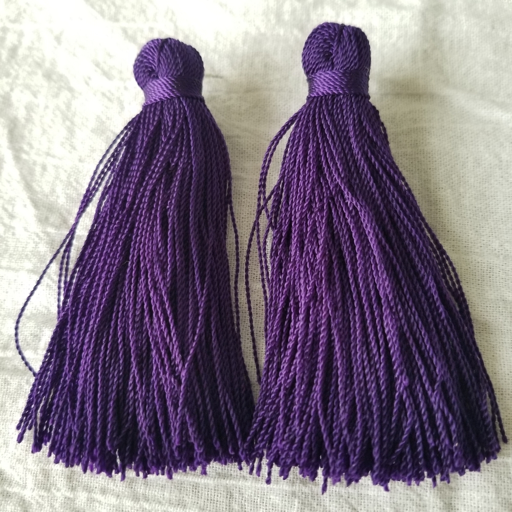💥 Purple Tassel Post Earrings
